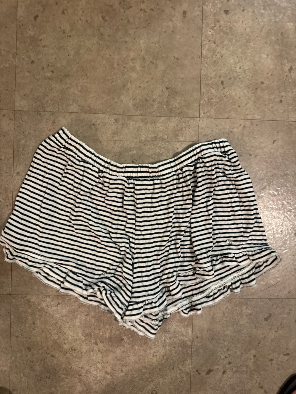 American Eagle Outfitters Black & White Striped Women’s Athletic Shorts